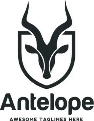 羚羊剪影野生动物.创意艺术标志设计