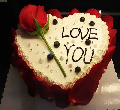 心形玫瑰花瓣装饰围边临沂同城生日蛋糕鲜奶乳脂情人七夕情侣爱情