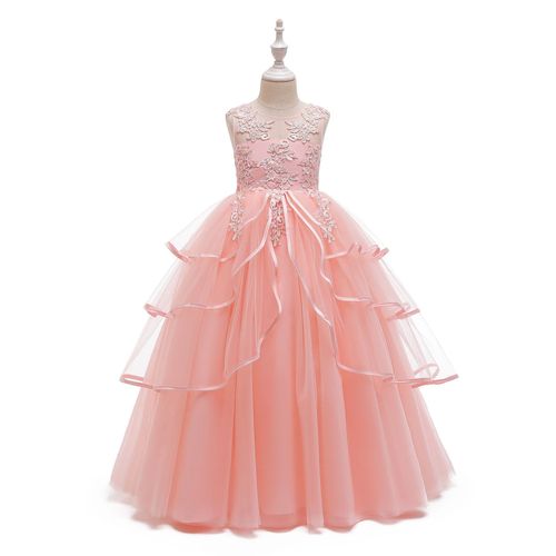 跨境货源女童礼服裙钢琴演出服儿童生日蓬蓬婚纱公主裙女花童走秀