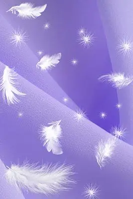 紫蓝色唯美浪漫羽毛飘落羽毛背景丝绸创意海报背景