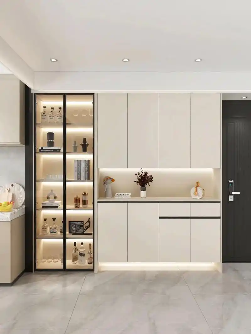 现代简约风入户玄关鞋柜设计|轻奢超耐看.