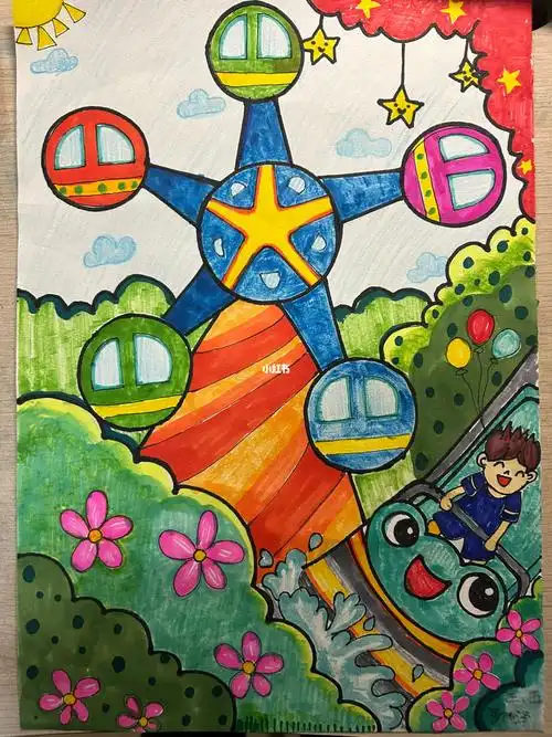 游乐园儿童画