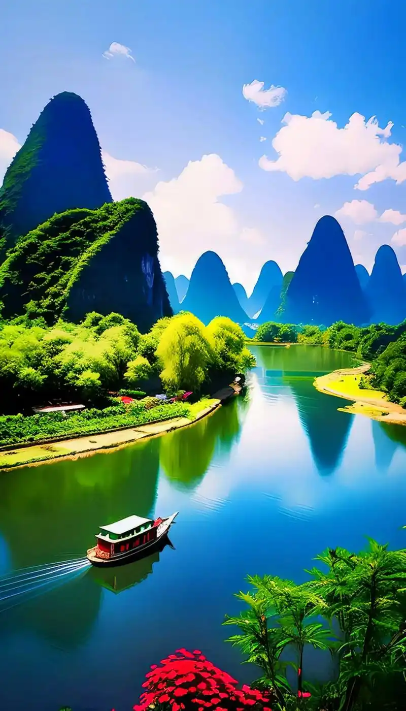 都说"桂林山水甲天下,阳朔风景甲桂林"如果你也喜欢桂林的山水 - 抖音