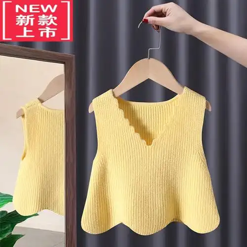 可莉允女童毛衣秋装新款宝宝儿童马甲男孩婴儿背心洋气外穿小童针织衫