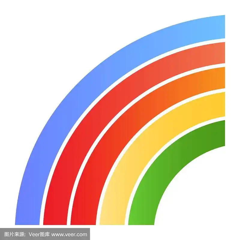 彩虹平图标.天空颜色图标在时尚的平面风格.