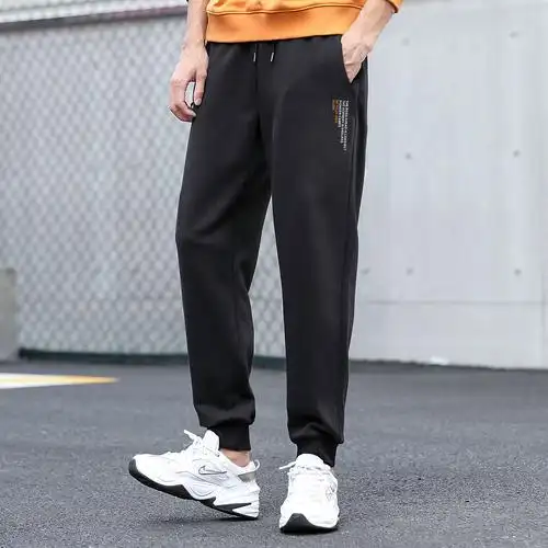 拓路者2022秋季黑色运动裤男纯棉棉束休闲长裤卫裤