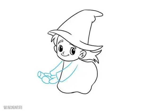 万圣节小女巫怎么画女巫简笔画简单易画彩最后铅笔正稿.
