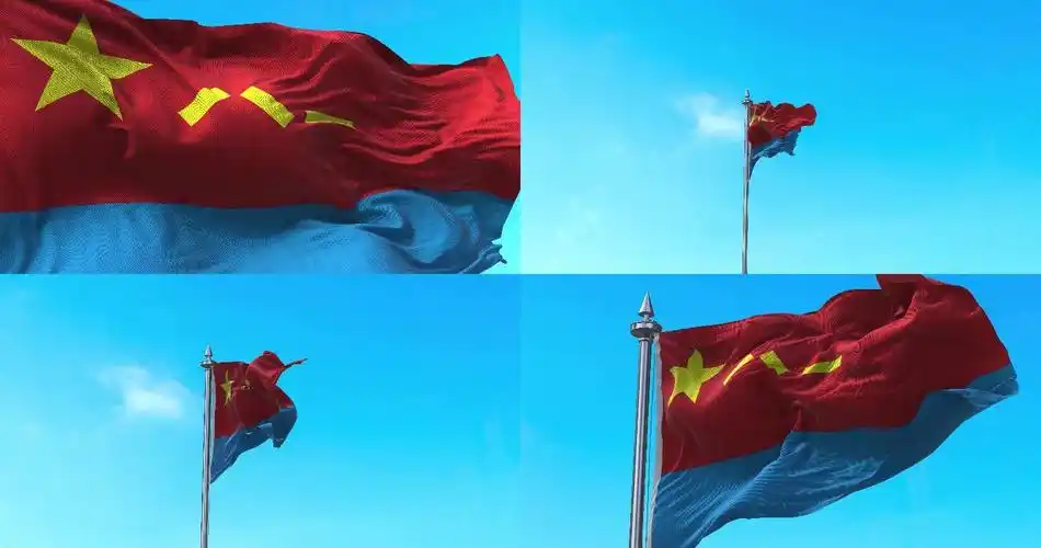 【4k视频素材】红旗飘飘 空军军旗2