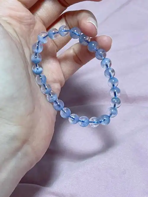 新年第一串蓝线石蓝绒晶还是蓝发晶