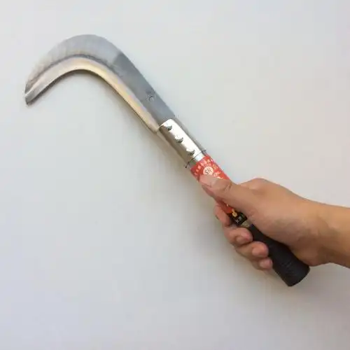 不锈钢柄镰刀农用镰刀户外砍柴刀割草刀头草镰园林镰刀铁柄刮草刀