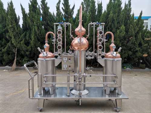 50l2紫铜蒸馏设备壶式塔式结合款去甲醇手动自动款白兰地蒸馏