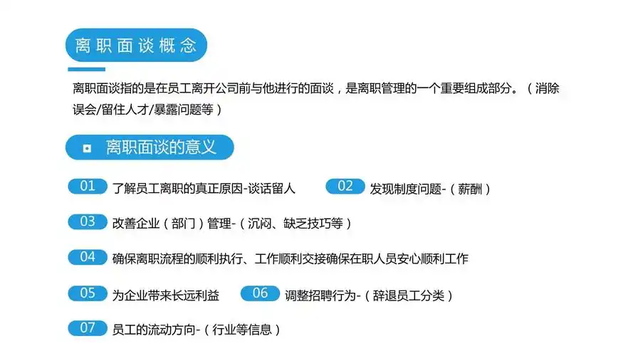 蓝色简约商务如何做好员工离职面谈ppt模板_第4页