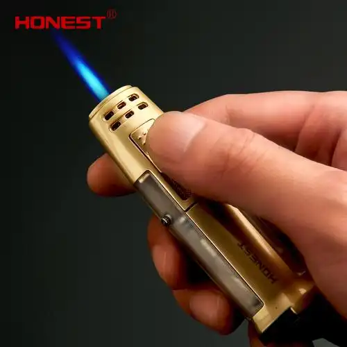 百诚直冲雪茄打火机气体充气防风户外迷你便携充气打火机