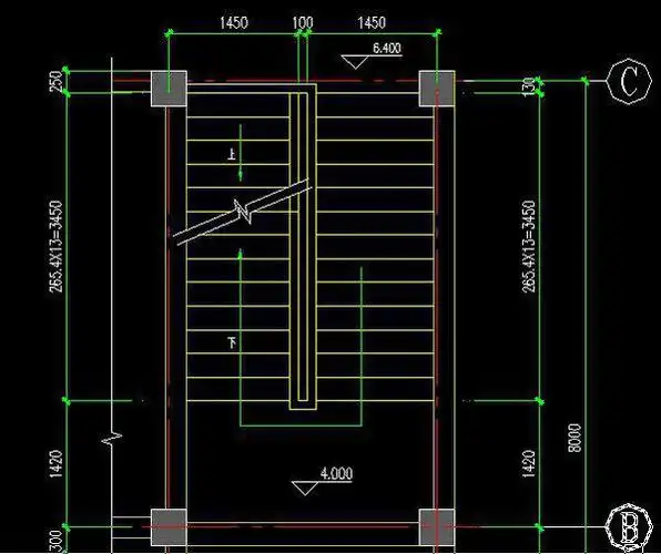 建筑中一层二层平面图楼梯怎么画 - 双跑楼梯画法图片 - 实验室设备网
