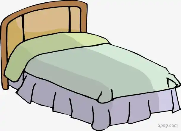 简约大床矢量png素材透明免抠图片卡通手绘