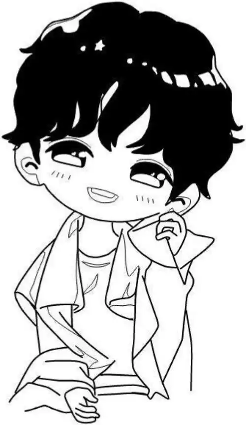 动漫人物简笔画蔡徐坤