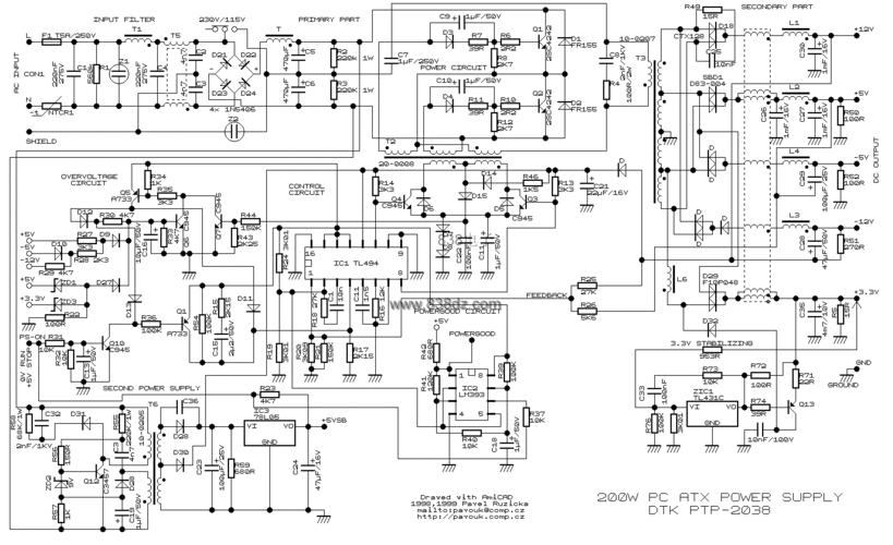 电脑开关电源电路图纸