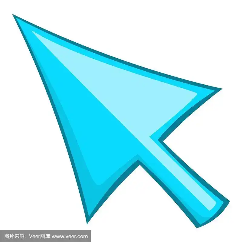 蓝色鼠标箭头图标卡通风格