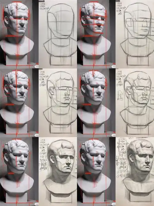 画画  #美术中考  #美术生集训  #石膏像素描  #石膏阿格里巴  #央