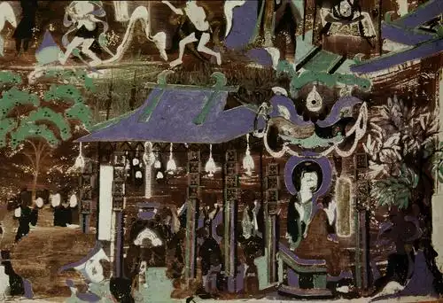 【敦煌石窟】隋-419窟【2】窟顶长幅画:须达孥太子本生,法华经【高清