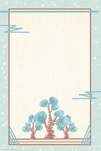 小清新简约边框底纹背景海报