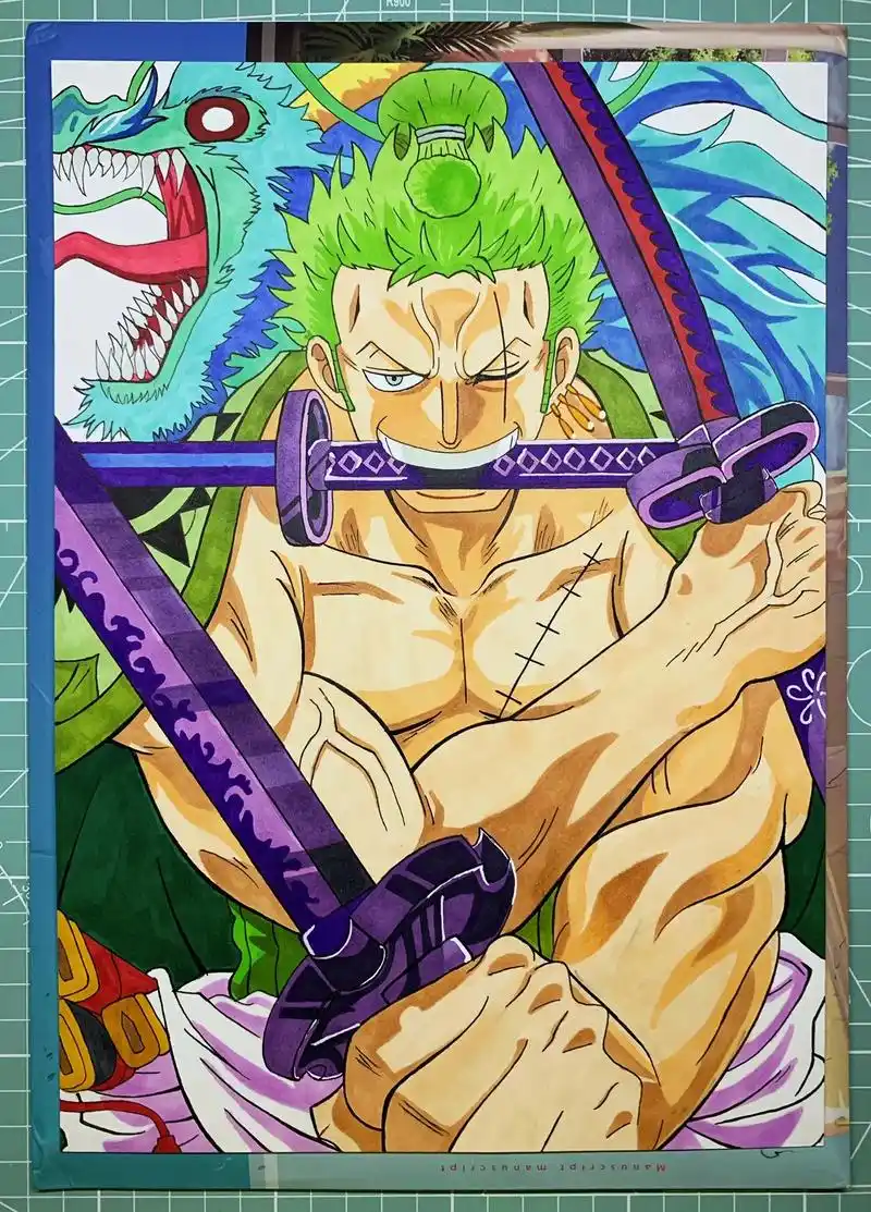 绿藻头超帅的好嘛!#海贼王 #索隆 #马克笔手绘 #绘画 - 抖音