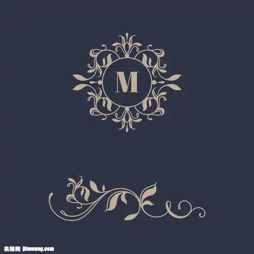 m字母logo花纹设计模版