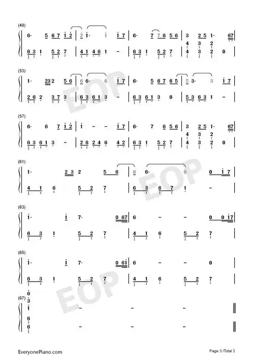 月色思念-赵海洋双手简谱预览3