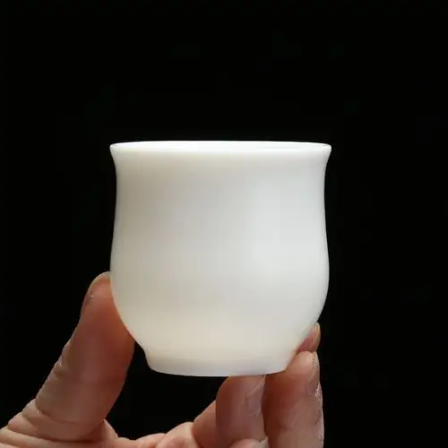 100毫升单杯 素烧中国白瓷大号功夫茶杯茶具品茗不烫手专用主人杯-图2