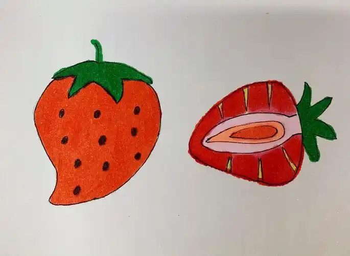 草莓切面简笔画