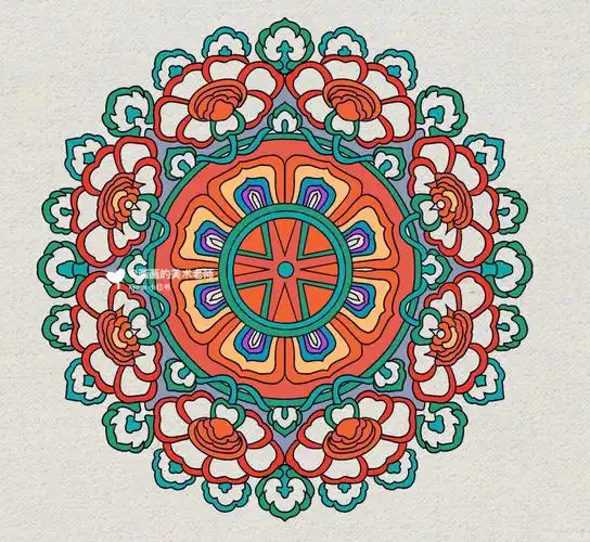 每日图案彩色装饰图案中国传统纹样四