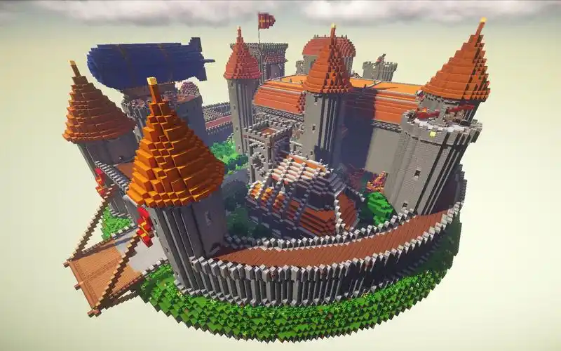 minecraft 我的世界建筑 浮空城堡-阿雷克西亚_哔哩哔哩 (゜-゜)つロ