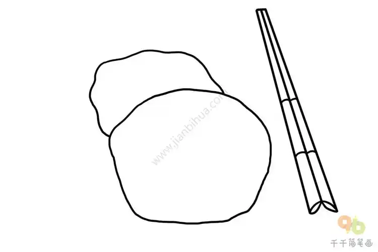 福建美食海蛎饼简笔画