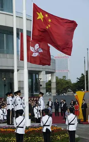 香港和澳门举行升旗仪式庆祝新中国成立64周年