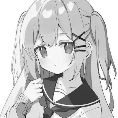 可爱超萌头像动漫女生黑白图片