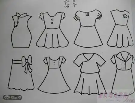 幼儿画条纹裙子简笔画