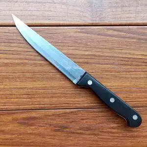 金衡水果刀长款尖头不锈钢黑色塑料柄中号瓜果刀家用削切果皮小刀