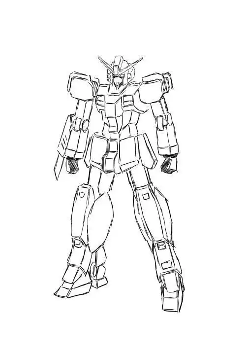 有盔甲的机器人简笔画