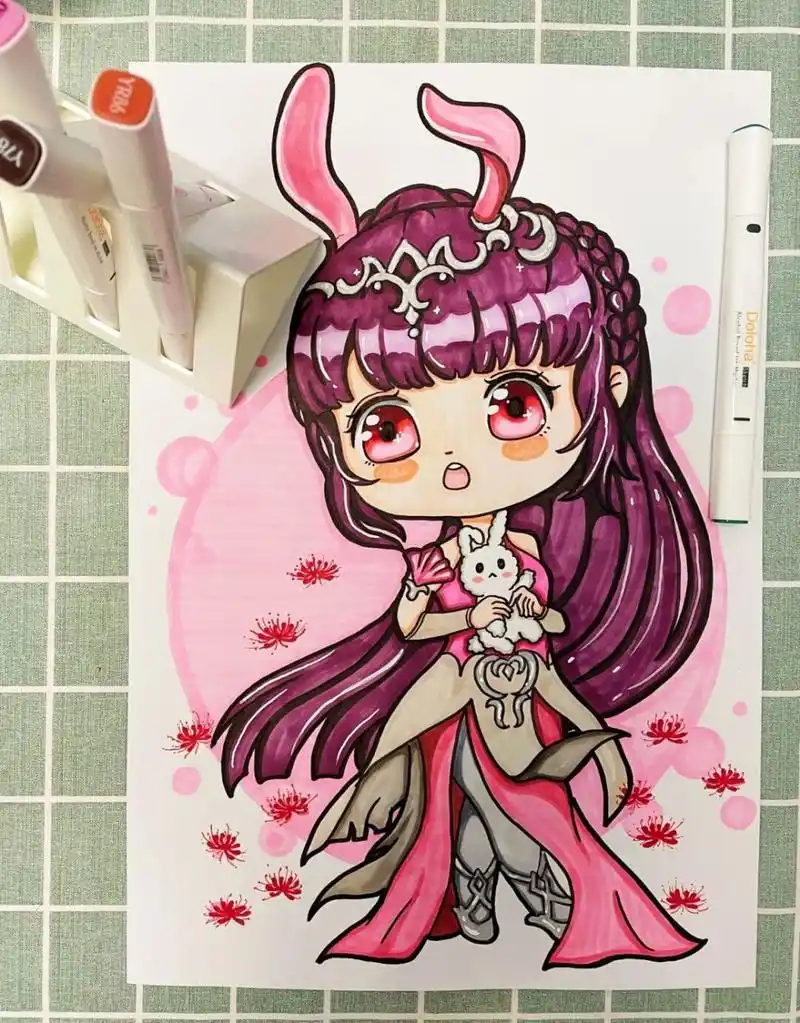 马克笔动漫人物斗罗大陆小舞 今天画一下最喜欢的动漫,没有之一.