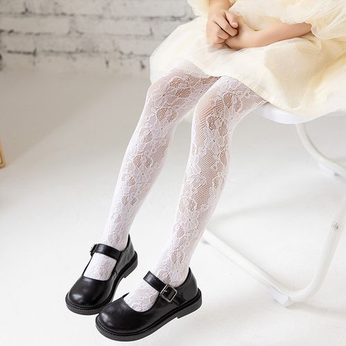 2022新款宝宝夏季透气镂空女童白色蕾丝袜子儿童袜子016岁