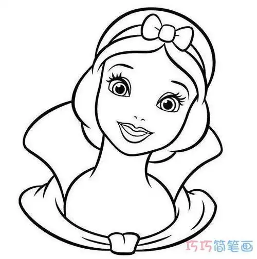 白雪公主的头像怎么画白雪公主简笔画图片