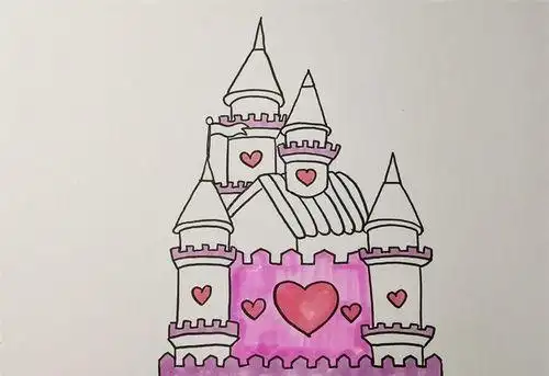 城堡简笔画公主卡通人物
