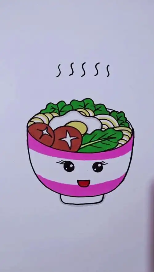 创意简笔画#教你画面条