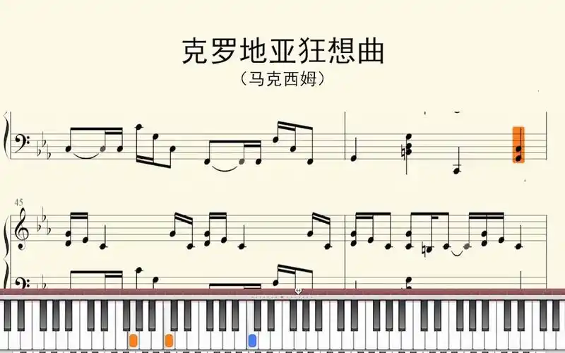 钢琴谱克罗地亚狂想曲马克西姆