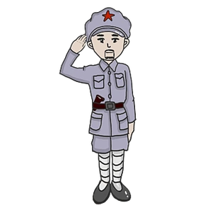 长征胜利纪念红军人物敬礼插画