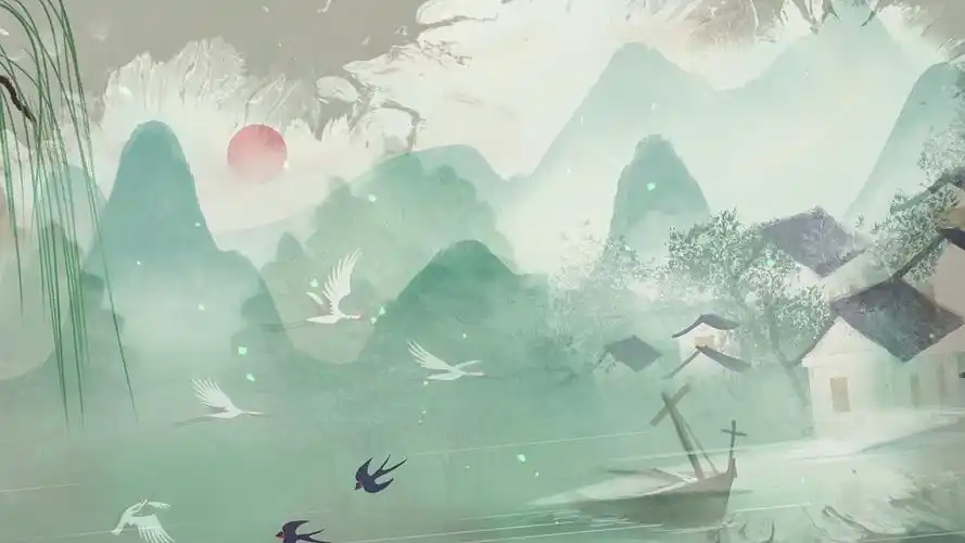 4k古风水墨清明梦里水乡背景视频清明梦里水乡歌曲背景