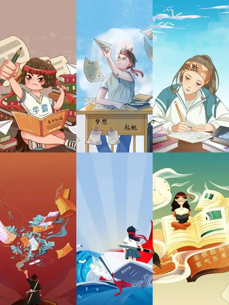 高考加油|手绘插画高考励志加油海报背景图.01哈喽,各位宝子 - 抖音