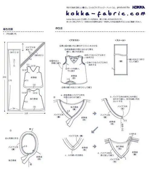 简洁无袖背心的图纸与制作图解