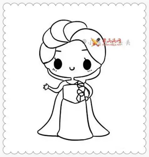 冰雪女王艾莎公主卡通简笔画