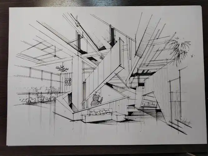 室内公共空间效果图写生图步骤图